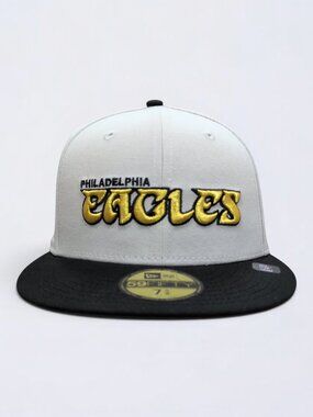 Philadelphia‎ Eagles Hat Cap Fitted 7-5/8 Tan Black Gold 59FIFTY New Era NFL NEW